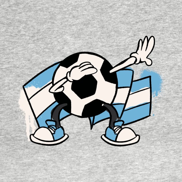 Dabbing Soccer Ball Cartoon Argentina Argentine Flag Football by Now Boarding